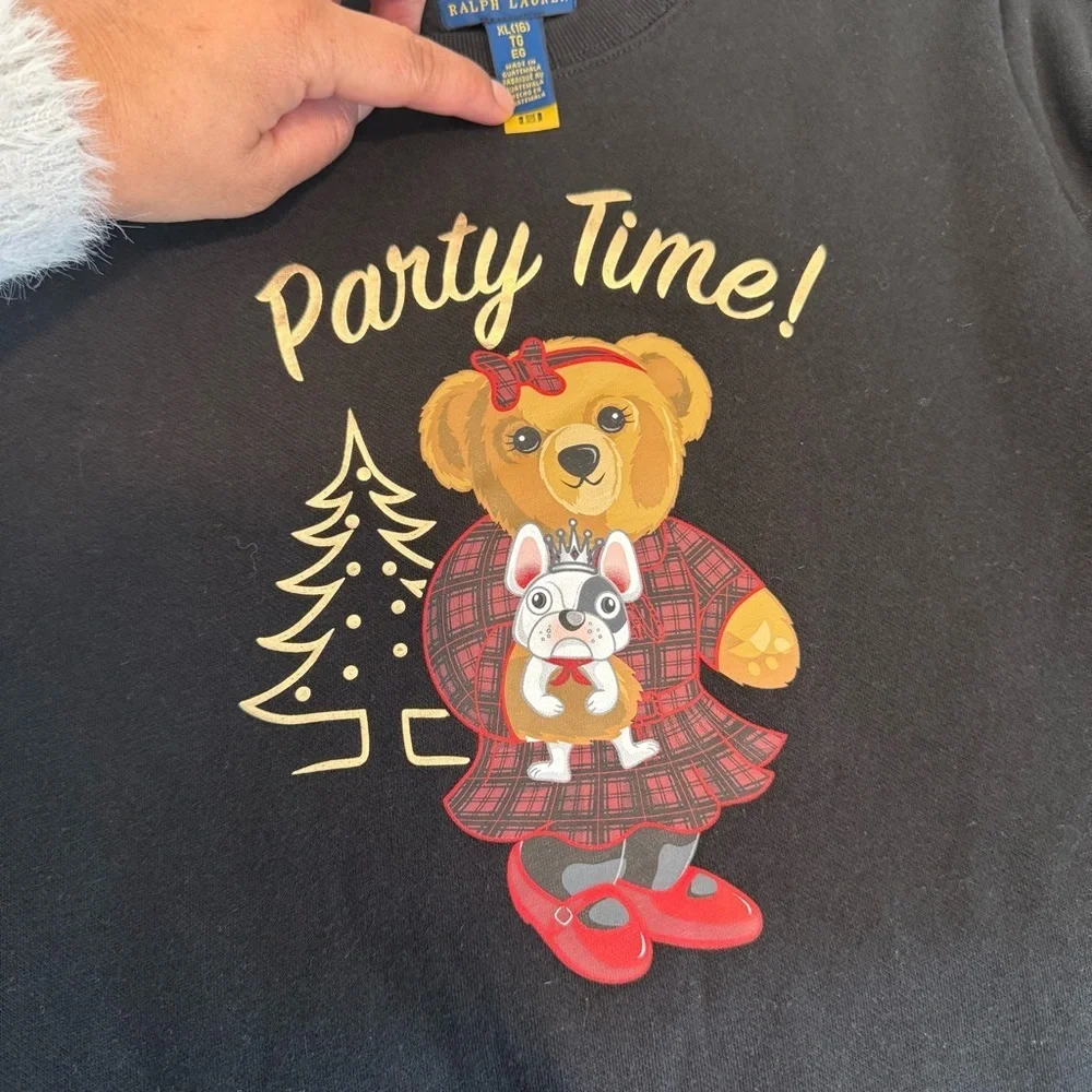 Polo Ralph Lauren Teddy Bear Party Time Dress Girl XL/16